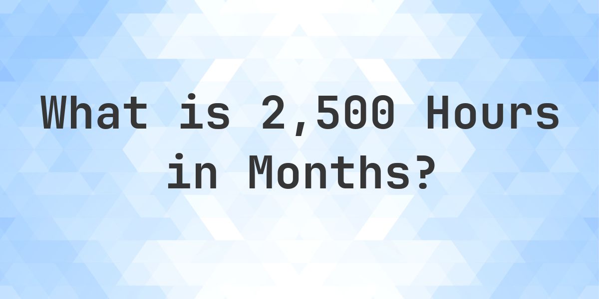 2500 A Month Is How Much An Hour