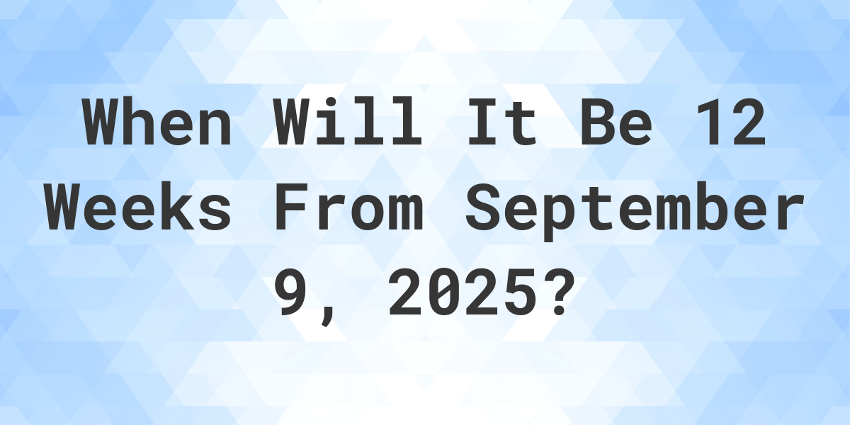 what-is-12-weeks-from-september-9-2024-calculatio