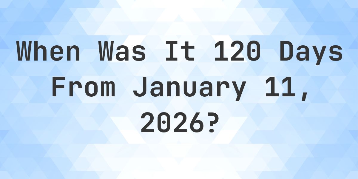What Day Was It 120 Days From January 11, 2026? - Calculatio