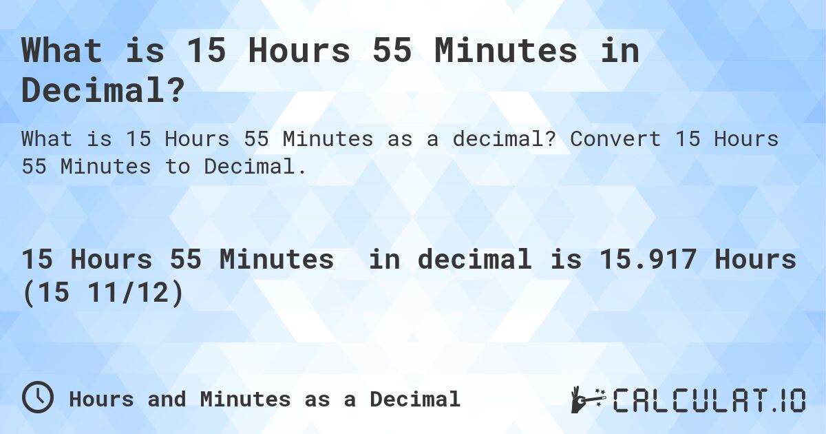 45 minutes shop in decimal