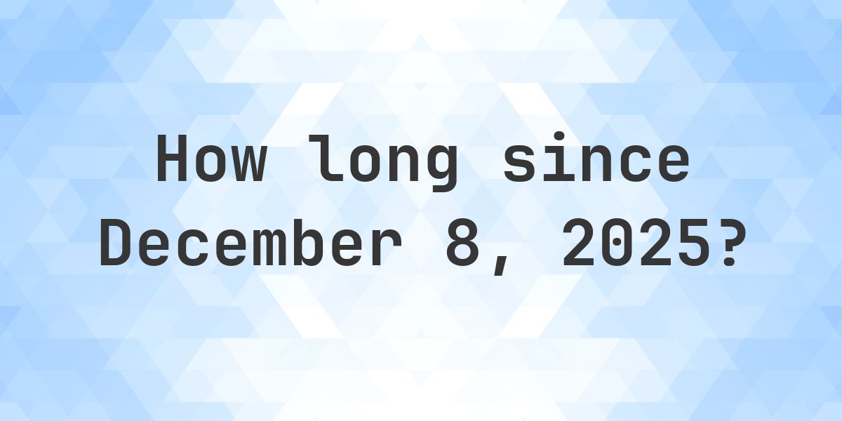 How Many Days Ago Was December 8, 2025? - Calculatio