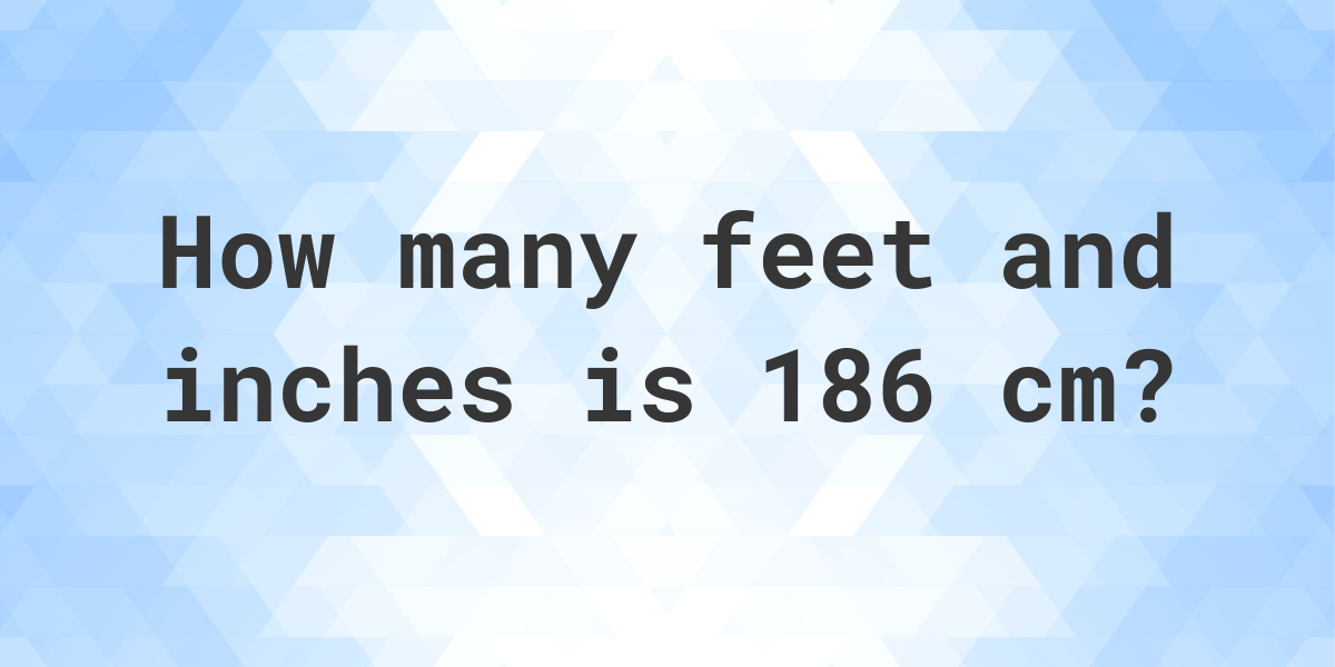 What Is 186 Cm In Feet And Inches Calculatio