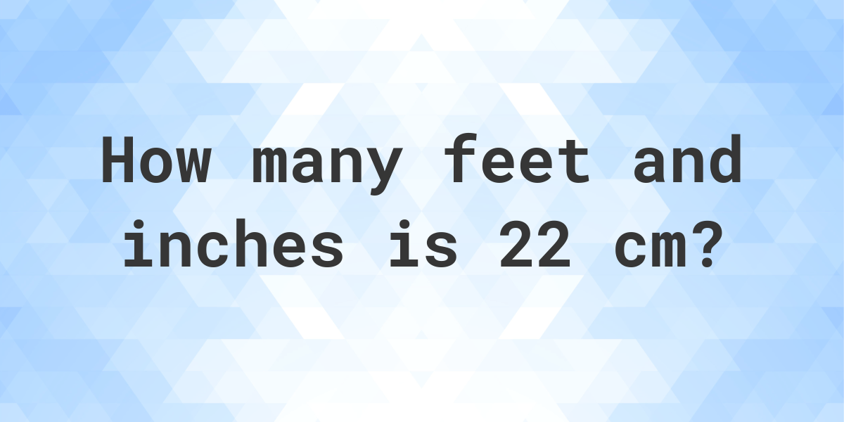 What is 22 cm in feet and inches Calculatio