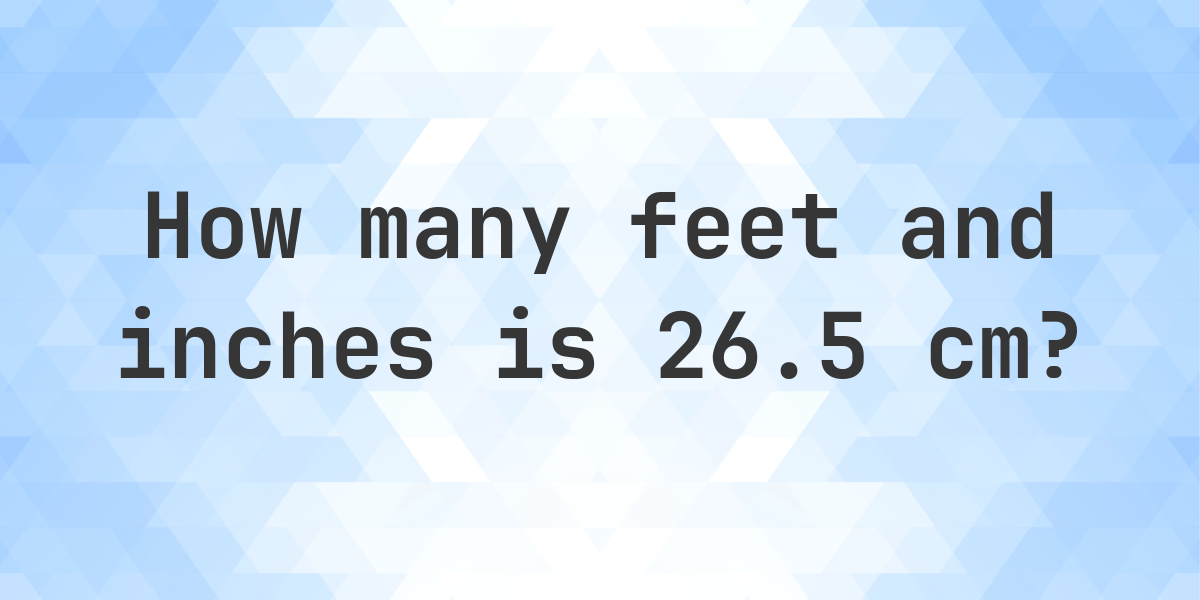 What is 26.5 cm in feet and inches? - Calculatio