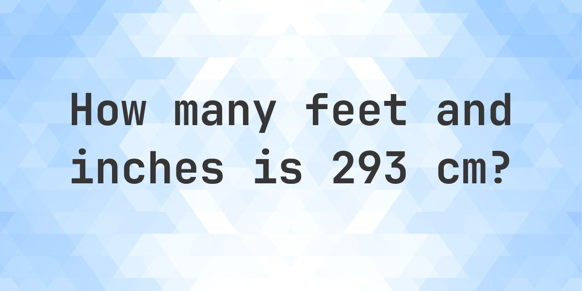 What is 293 cm in feet and inches? - Calculatio