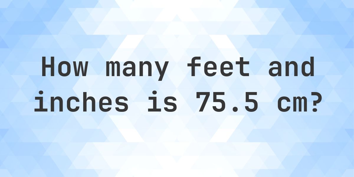 75.5 cm to feet - 75.5 cm = 2ft 5.72in - Calculatio