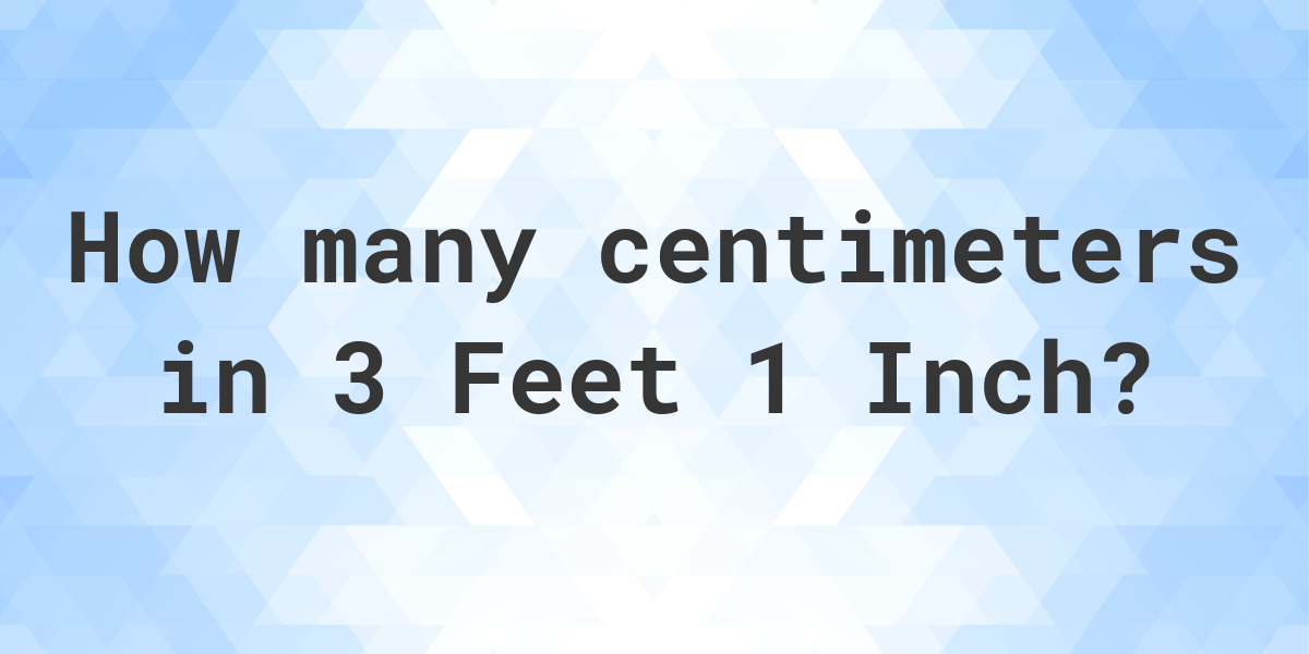 3 Feet 1 Inch In Centimeters Calculatio