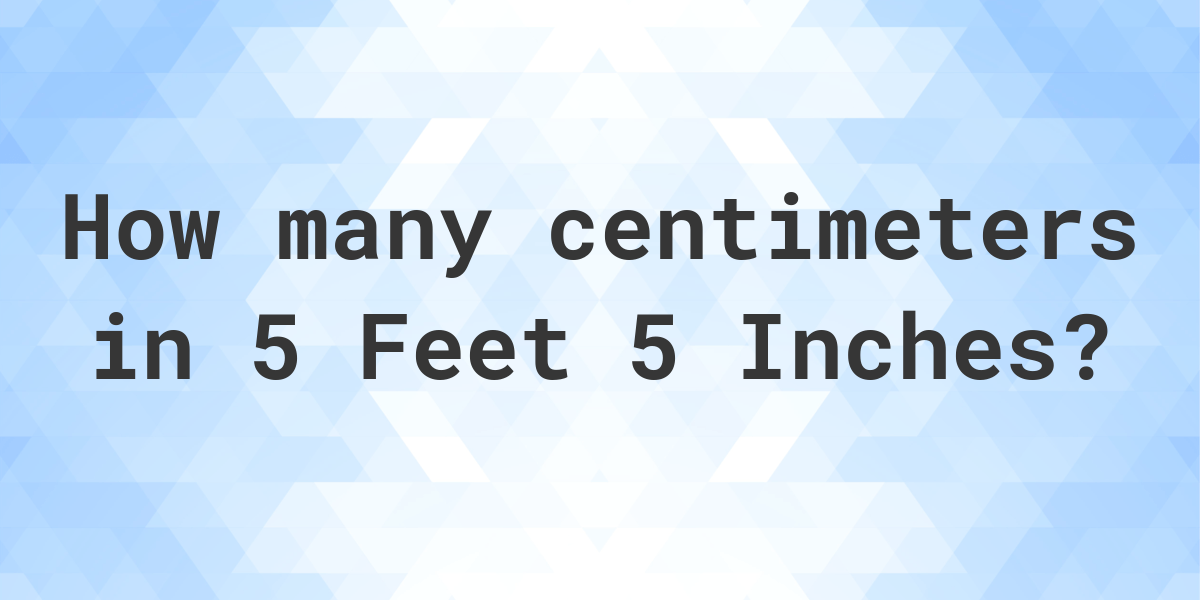 5 Feet 5 Inches In Centimeters Calculatio