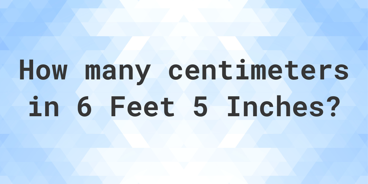 6 Feet 5 Inches In Centimeters Calculatio