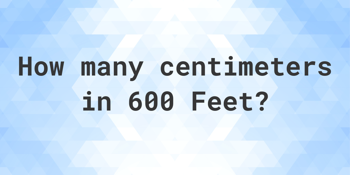 600 feet in centimeters Calculatio