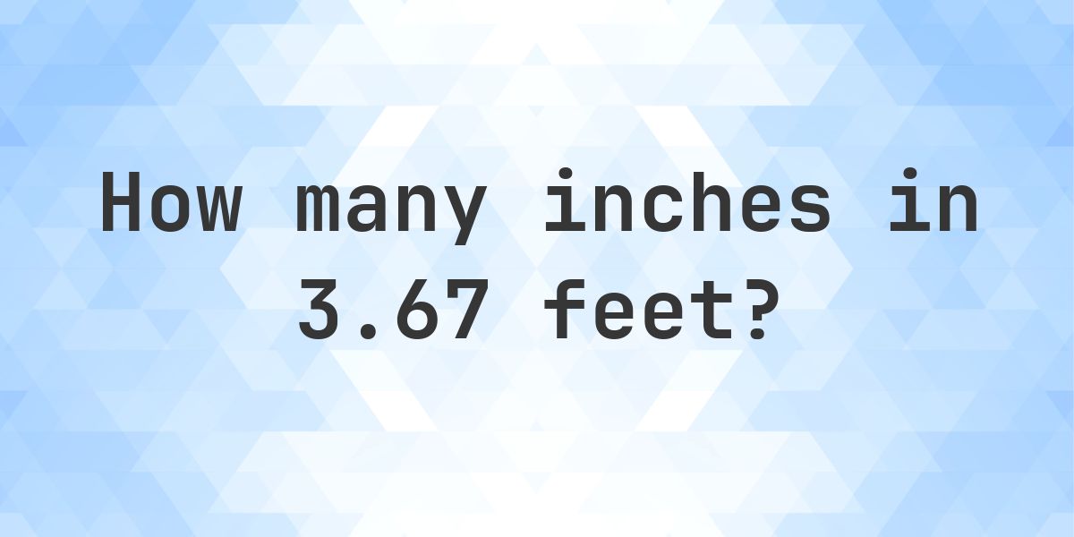 3.67 feet in inches — 44.04″ - Calculatio