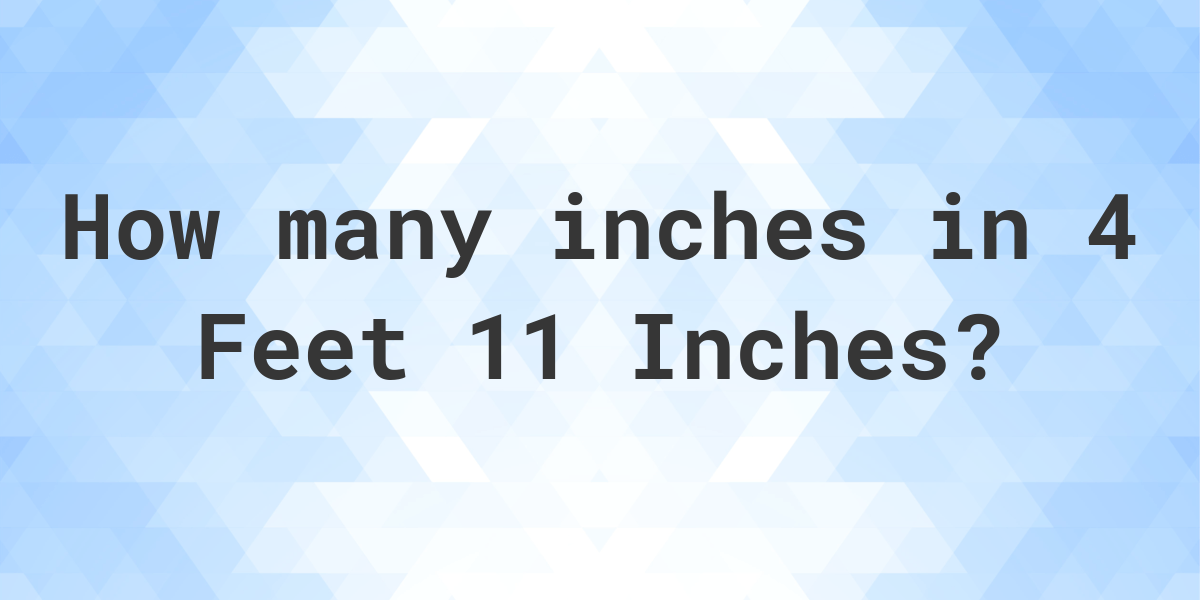 4 Feet 11 Inches In Inches Calculatio