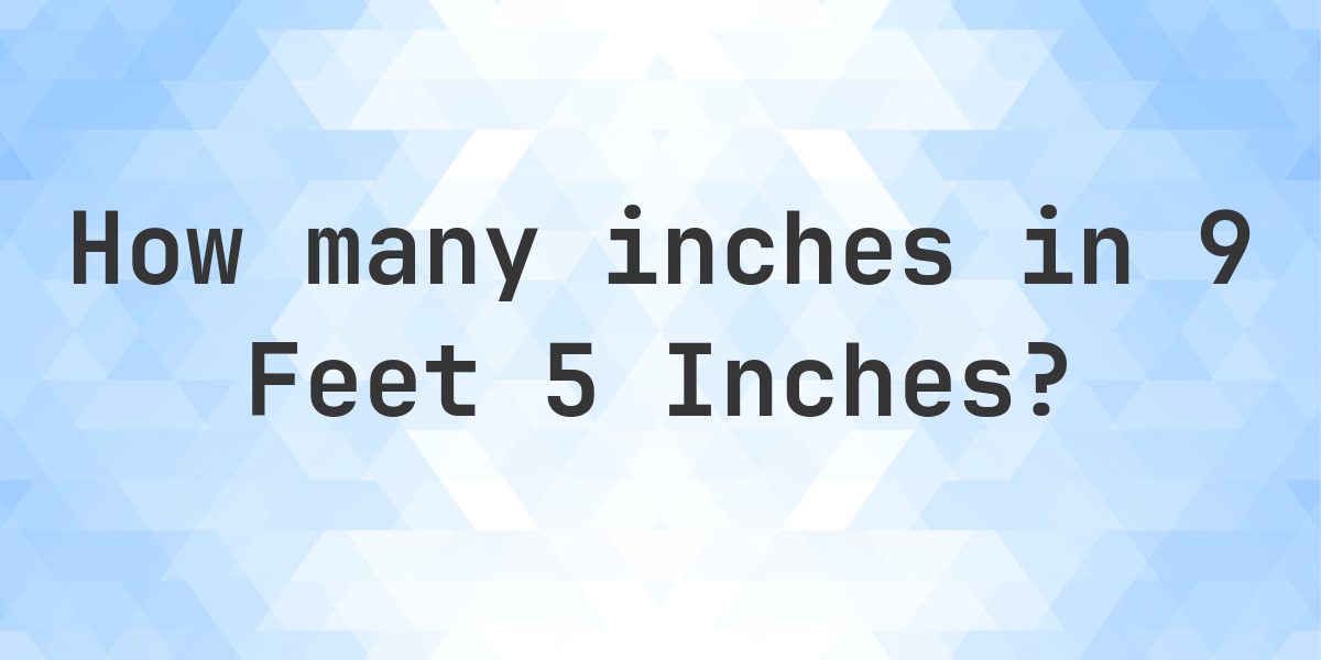 9 feet 5 inches in inches — 113″ - Calculatio