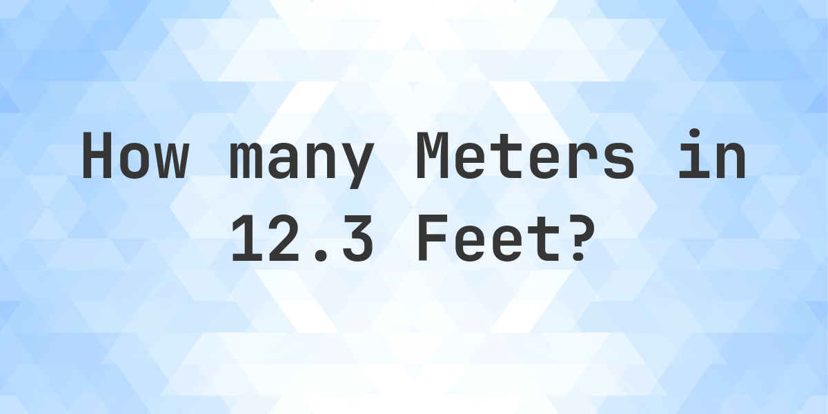 12.3 feet in meters Calculatio