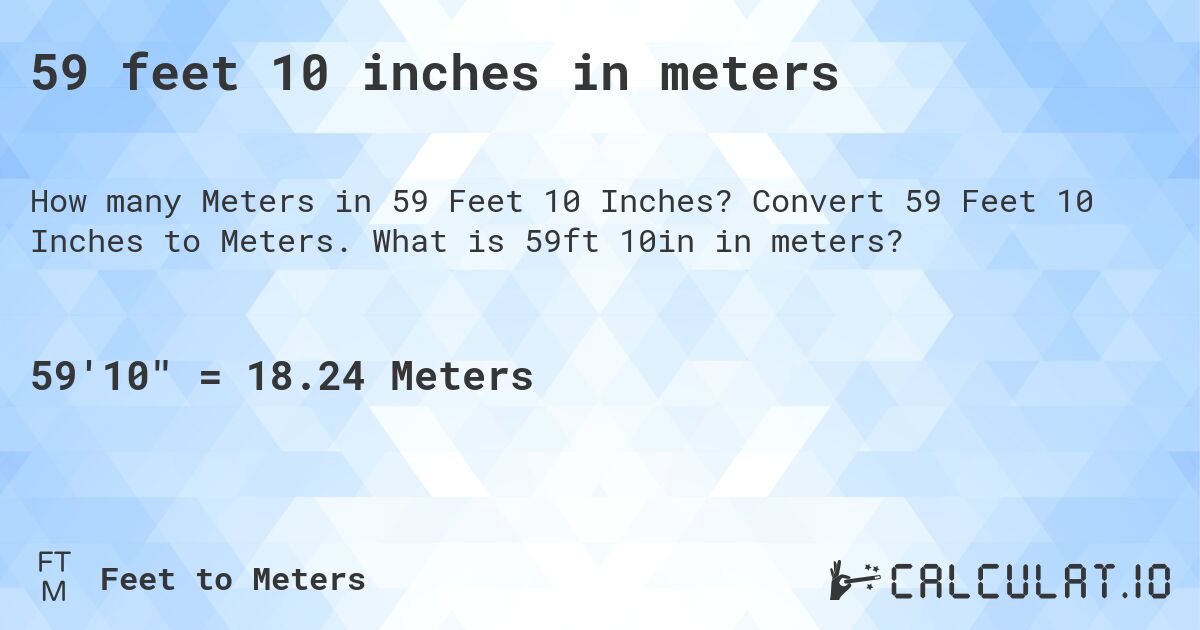 59 meters in clearance feet