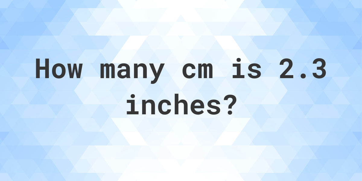 2 3 Inches In Cm Calculatio