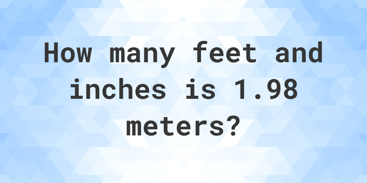 Infrarood trainer vergelijking 1.98 Meters to feet and inches - Calculatio