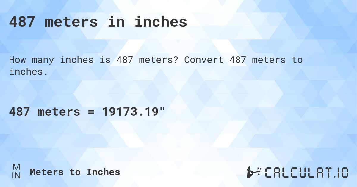 487 meters in inches. Convert 487 meters to inches.