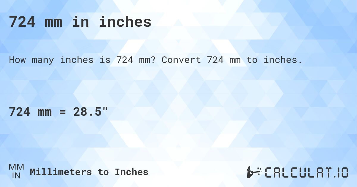 724 mm in inches. Convert 724 mm to inches.