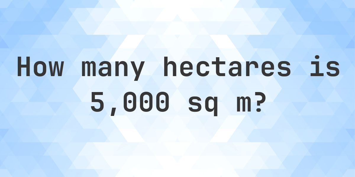 What is 5000 sq m in hectares? - Calculatio