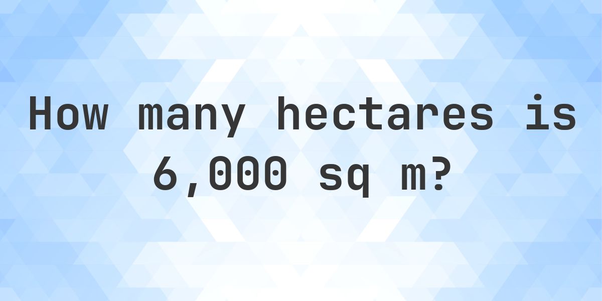 What is 6000 sq m in hectares? - Calculatio