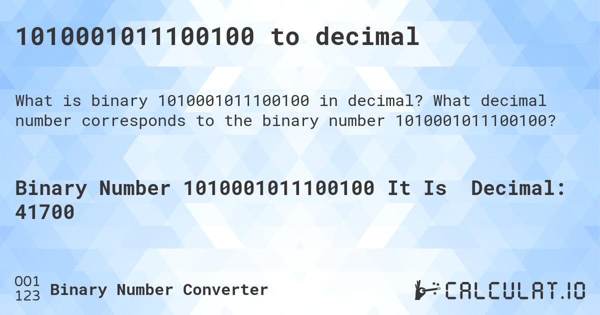 1010001011100100 to decimal. What decimal number corresponds to the binary number 1010001011100100?