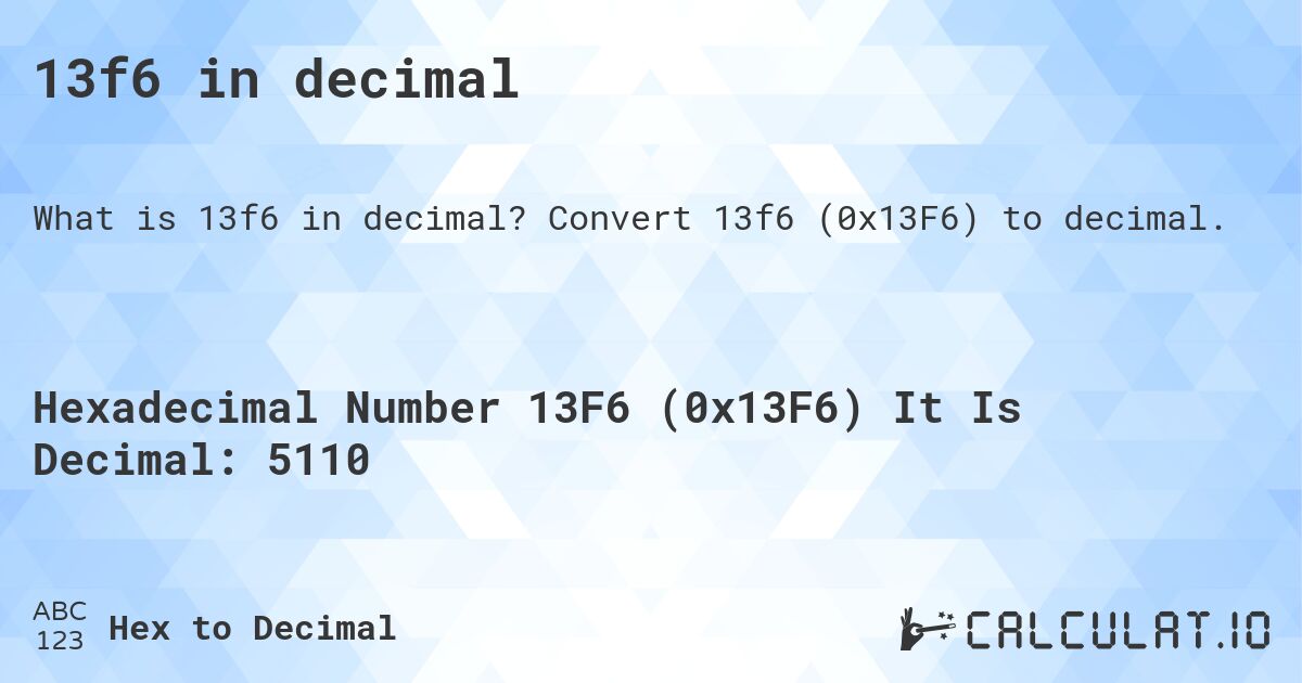 13f6 in decimal. Convert 13f6 to decimal.