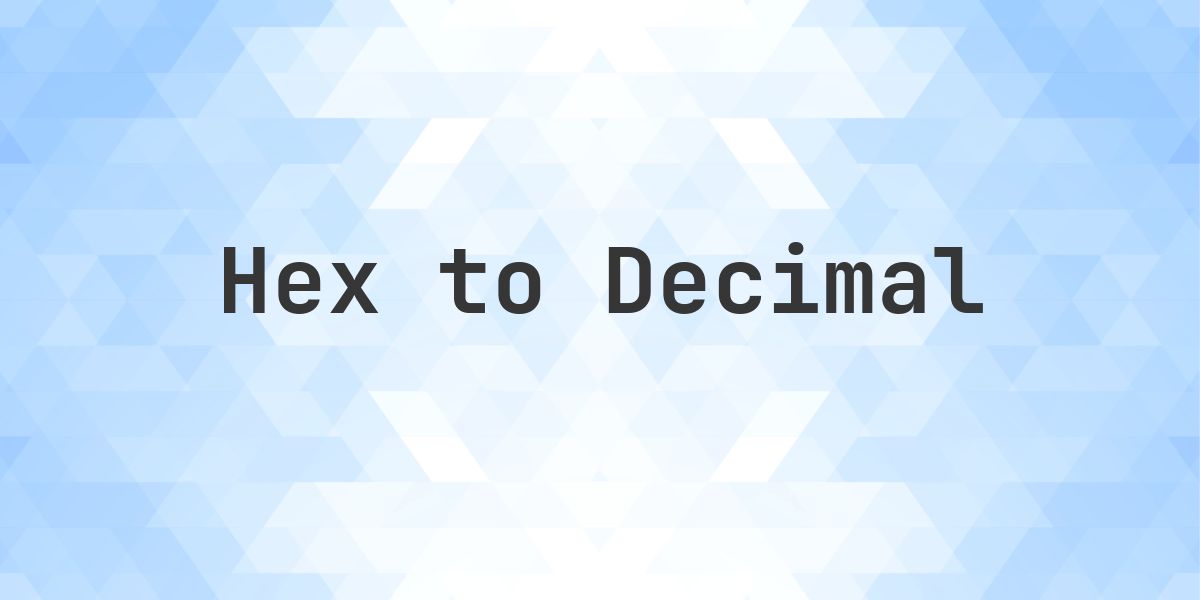 BCC in decimal - Calculatio