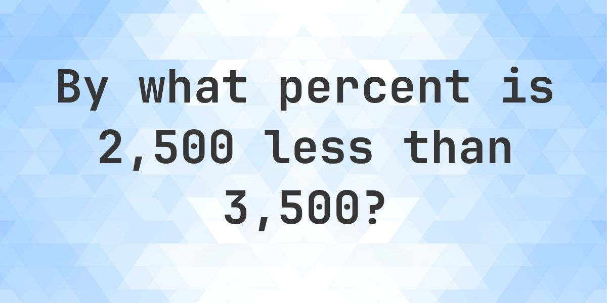 2500 is what percent less than 3500? - Calculatio