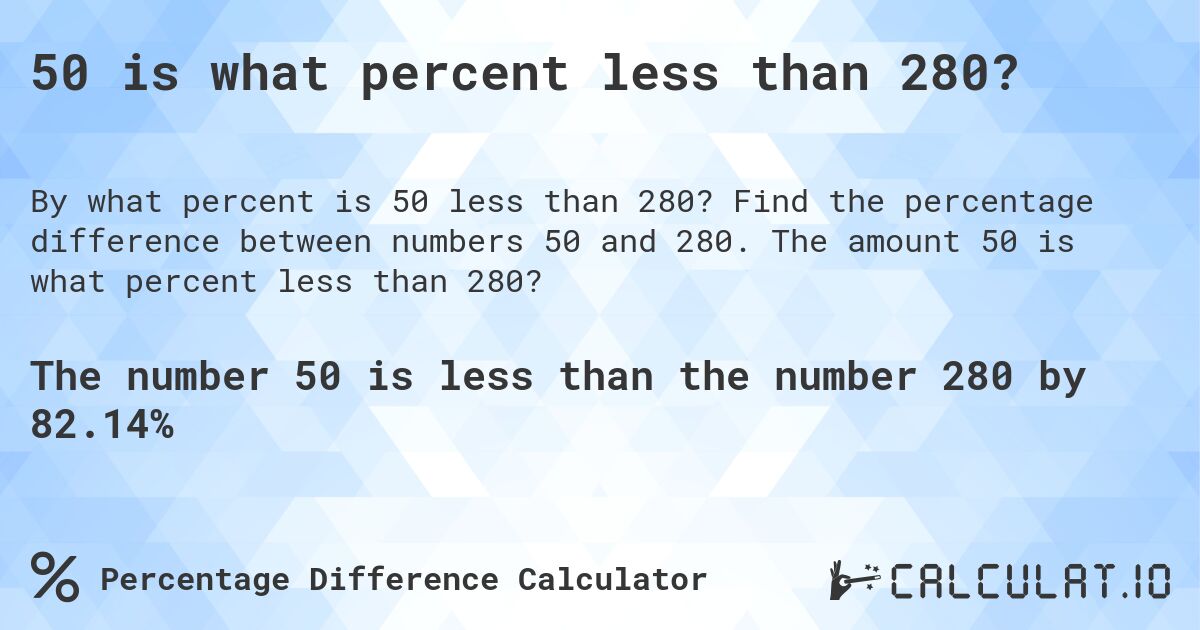 50-is-what-percent-less-than-280-calculatio