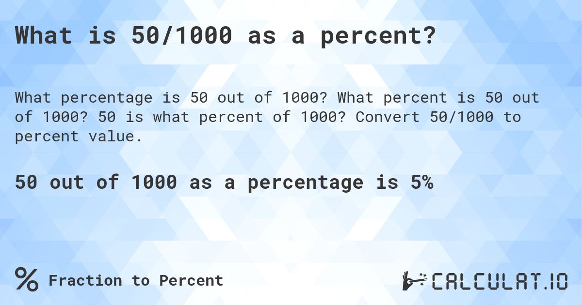 What Is 50 1000 As A Percent Calculatio