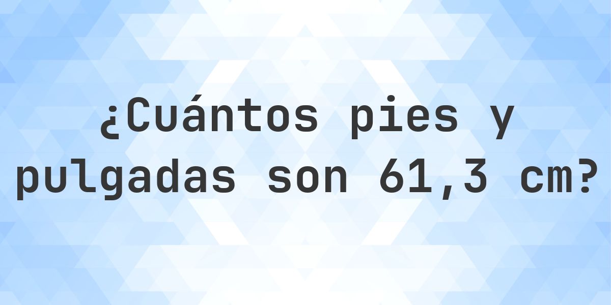 ¿Cuánto es 61.3 cm en pies y pulgadas? - Calculatio