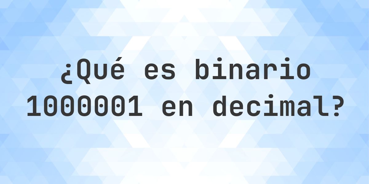 1000001 a decimal - Calculatio