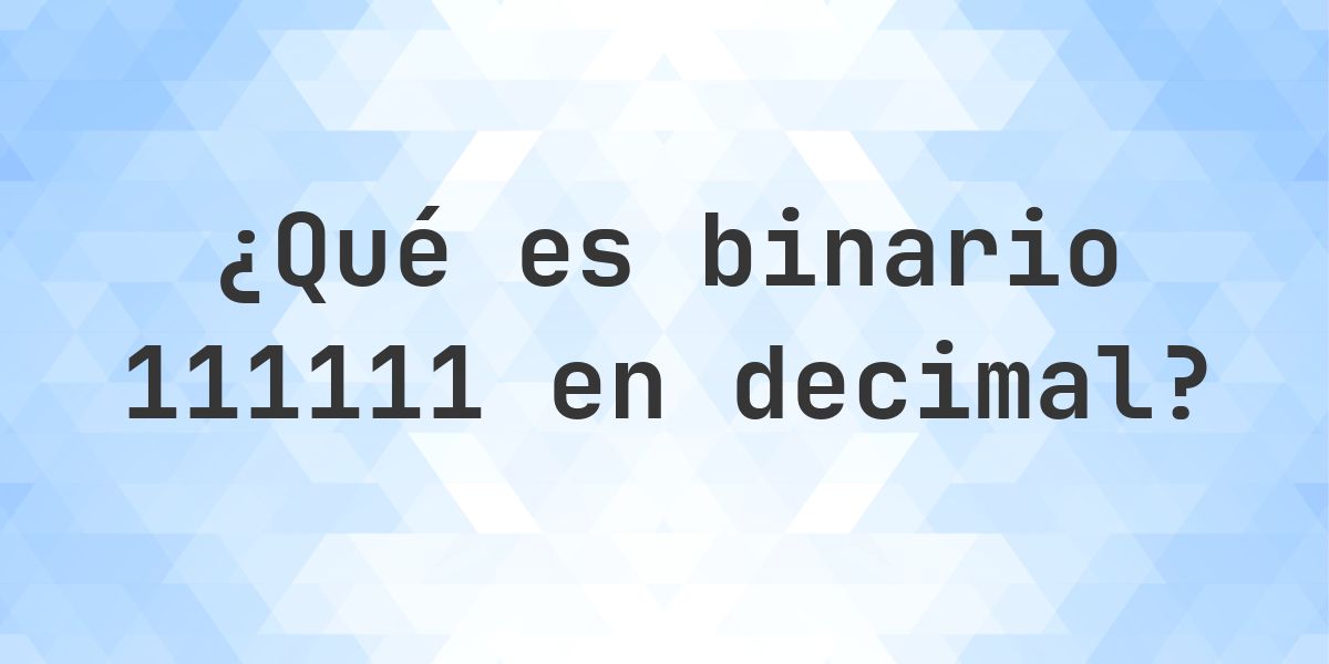 111111 a decimal - Calculatio