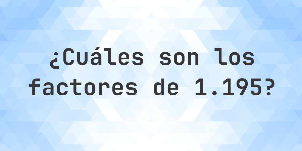 Factores de 1195 - Calculatio