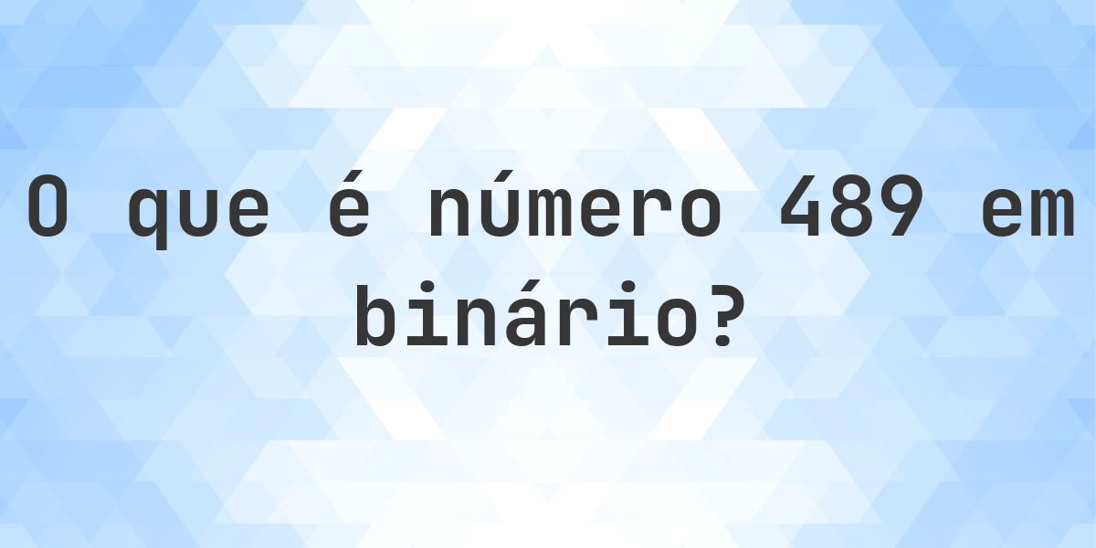 489 em binário - Calculatio