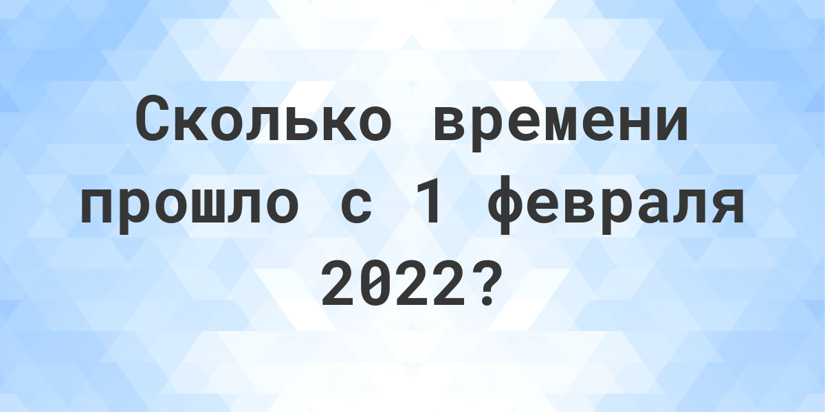 Сколько дней прошло с 1 февраля 2022? - Calculatio