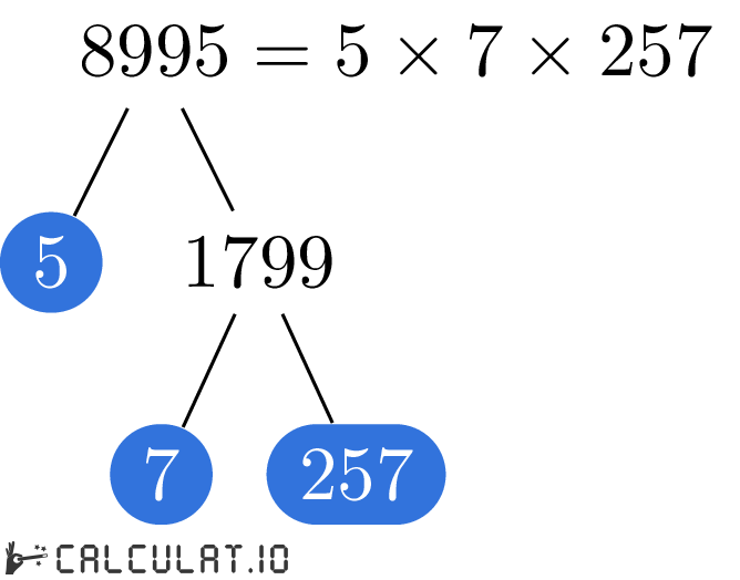 Разложение числа 8995 на простые множители факторизация 8995